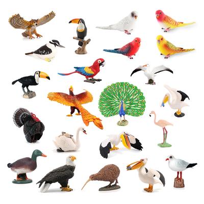 Spielzeugtiere Figuren Phönix Pfau Tukan Truthahn Adler Flamingo Vogelmodelle Actionfigur Dschungeltier Figuren Spielzeug für Kinder
