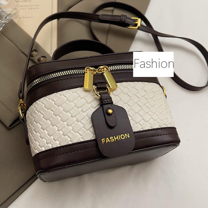 New Minimalist and Fashionable Box Shape Small Handbag, Contrasting Color Women's Bag, High-end Carriage Single Shoulder Crossbody Handbag