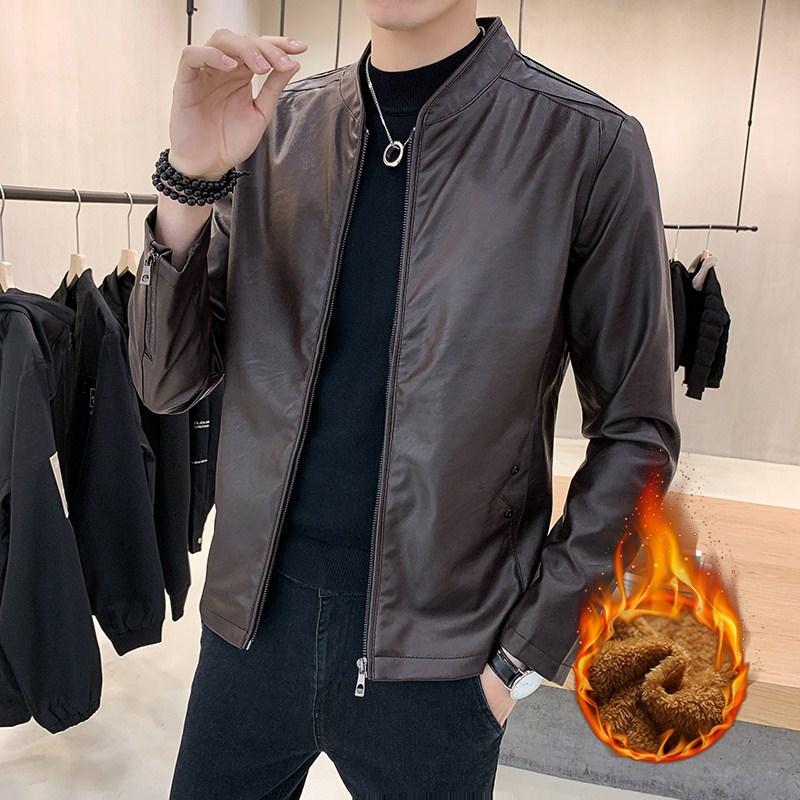 Men's Leather Jackets, Men's Loose Men's Korean Style Jackets, Spring and Autumn Trendy Men's Motorcycle Jackets, Leather Jackets for Men