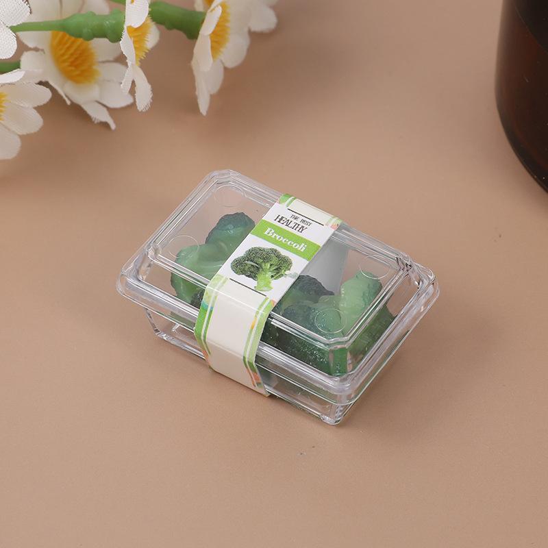 1 Set Food Play Scene Decoration 1/12 Dollhouse Mini Vegetables And Fruits In Fresh-Keeping Boxes Doll Accessory Toy