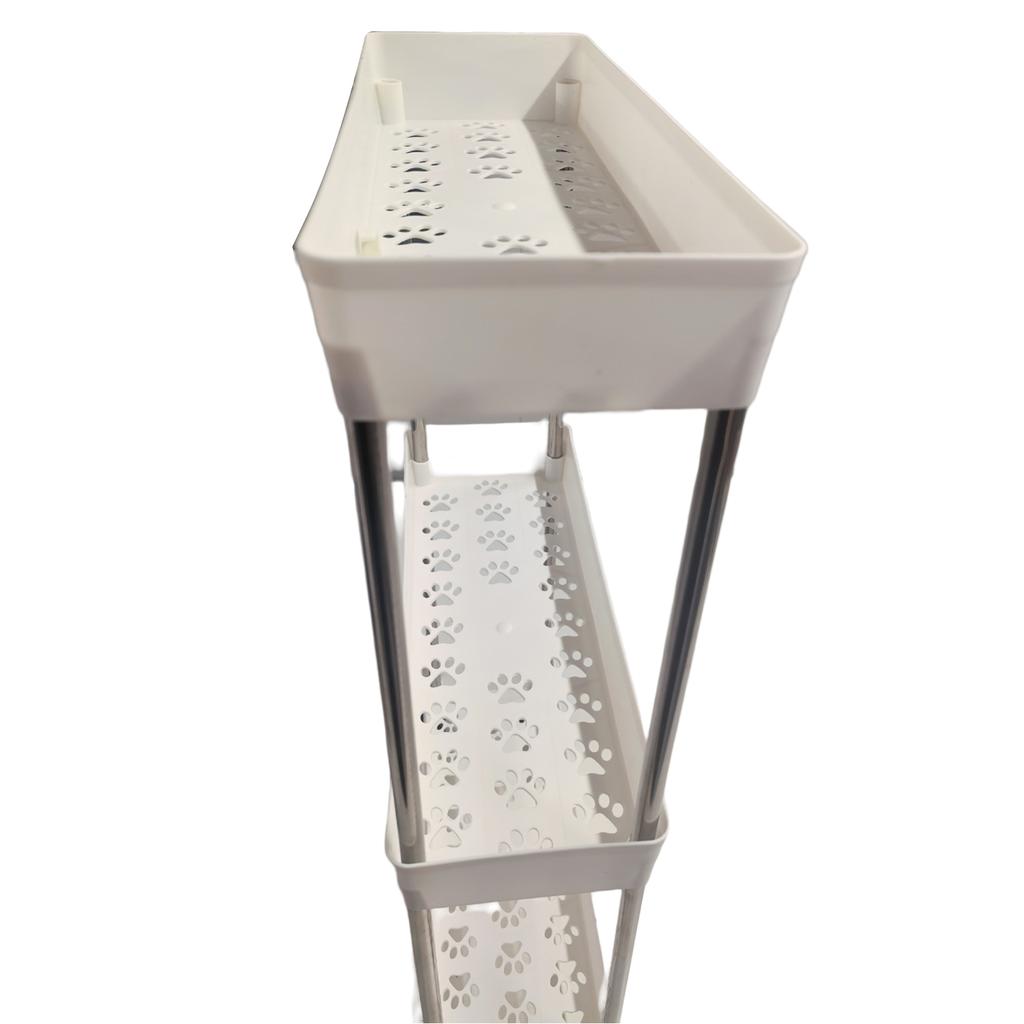 3-Tier Slim Mobile Shelving Unit Multi-Layer Rolling Bathroom Storage Organizer for Kitchen Bathroom Office Laundry Room