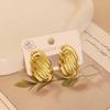 European American Trendy Cross-Border Punk Cold Wind Stainless Steel Earrings Geometric Irregular Drop Fashion Jewelry