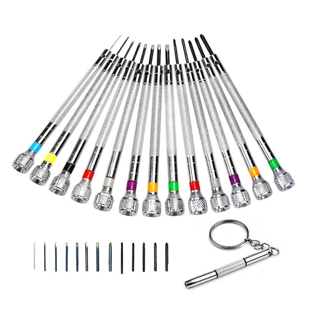 13 Piece Colored Screwdriver Set For Miniature Devices Eyewears Watches Eyeglasses Small Electronics Precise Repair Tool