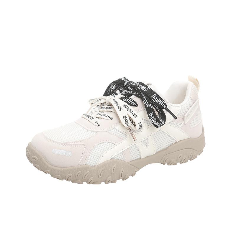 Retro color matching platform ballet training shoes for women's 2025 new mesh breathable and versatile sports and leisure Forrest Gump shoes