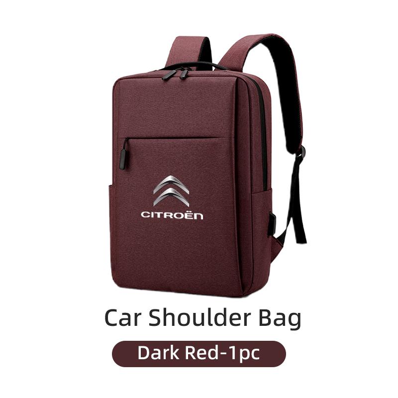 Bolsa para Laptop em Tecido Oxford para Carro Mochila Escolar Recarregável por USB Estojo para Tablet Para Citroen C4 C3 C5 C1 C2 Berlingo Celysee Cactus
