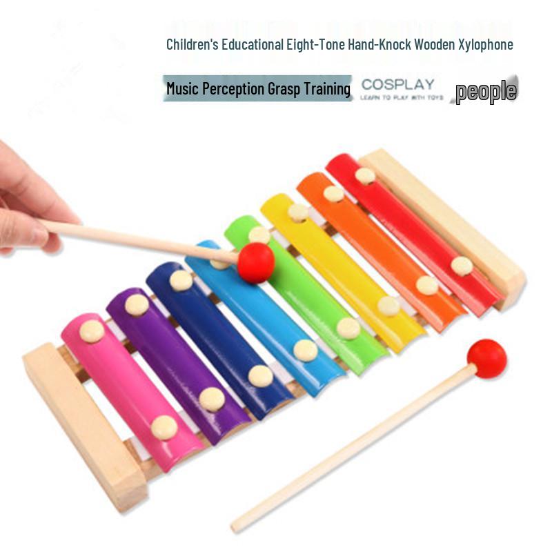 Wooden Xylophone Educational Toy for Babies - Hand-Knocked Percussion Instrument