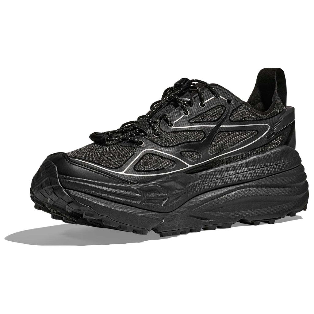 HOKA ONE ONE Stinson One7 Trail Running Shoes Unisex Black Silver 1168931-BKSV