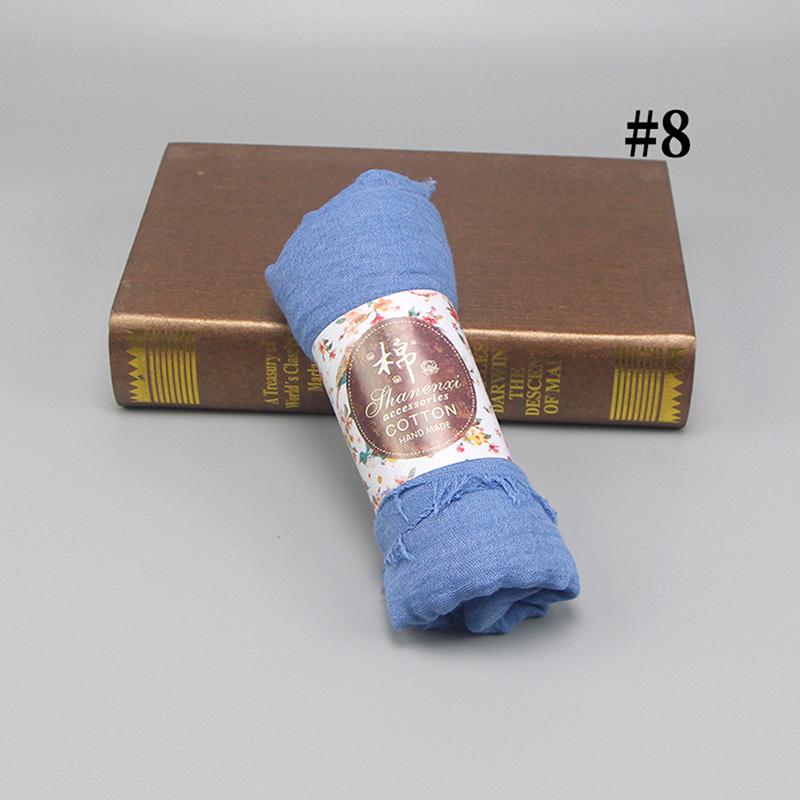 HUISHI Scarf Muslim Women Bubble Cotton Solid Islam Muslim Head Scarf Shawls and Wraps Female Foulard Crinkle Cloud Hijab