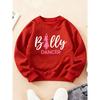 Kids Crewneck Sweatshirt, Girly Ballet Silhouette Fun Print Long Sleeve Top for Autumn Winter
