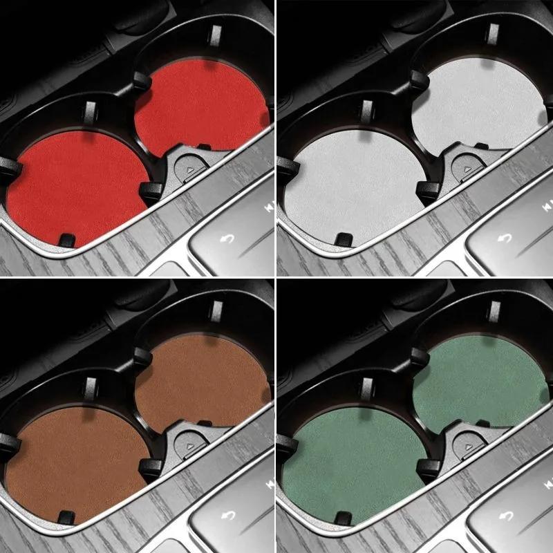 AAAIU1 2pcs Non-slip Car Logo Coaster Water Cup Pad For Tesla Model 3 Y S X 2017 2018 2019 2020 2021 2022 2023 Roadster Juguete SpaceX