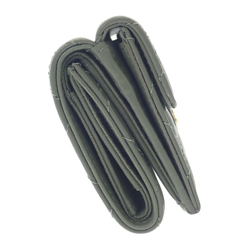 CHANEL  AP0230-Y04059-NZG82 Tri-fold wallet khaki lambskin Women