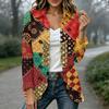Women's Fashion Plaid Print Long Sleeve Ruffled Open Front Jacket