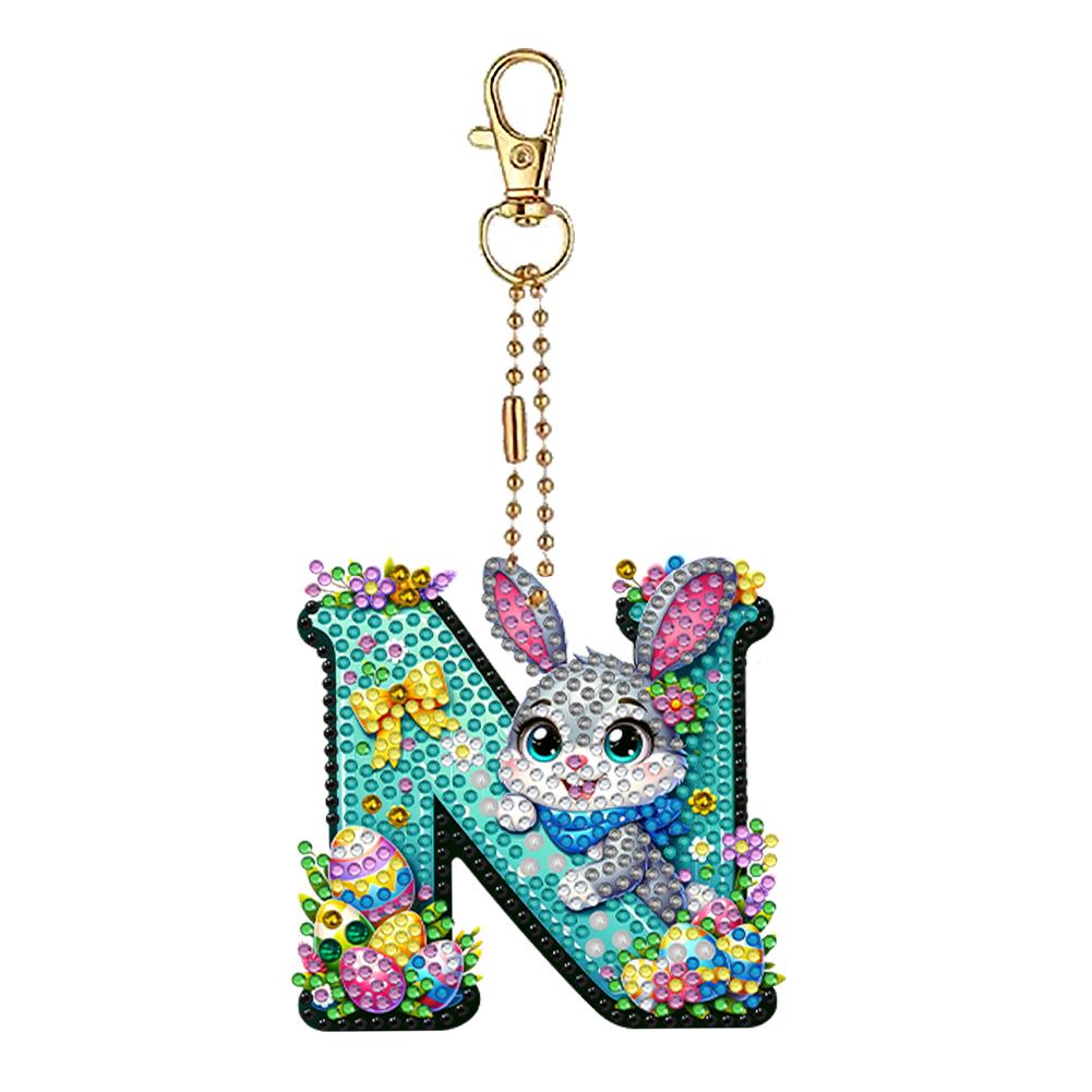 Easter Diamond Art Keychain Ornaments Double Sided Hanging Key Chains Diamond Painting Keychain Kits 5D DIY Diamond Art Pendants