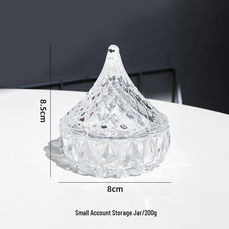 European Crystal Candy & Jewelry Glass Storage Box with Lid