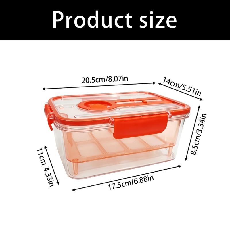 Vegetable Storage Box with Inner Drain Basket and Clip Lid for Washing, Draining, and Organized Fridge Prep Area