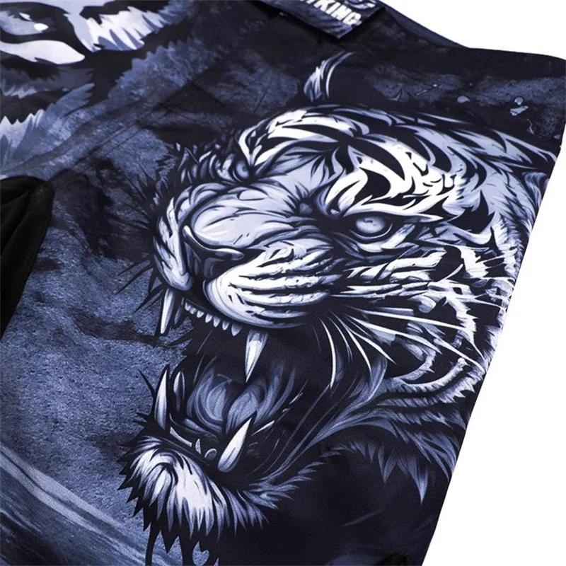 Men MMA Shorts Boxing Lion Printing Workout Muay Thai Gym Sports Pants Jiujitsu Fight Wear