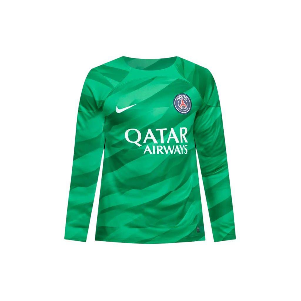 Nike Paris Saint-Germain 2023/24 Stadium Goalkeeper Crew Neck Moisture-Wicking Football Shirt Men tops Stadium-Green Peacock-Green White DX2637-325