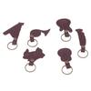 7PCS Cowhide Musical Instrument Keychains Mini Guitar Violin Horn Bass Piano Harp Keyring Set