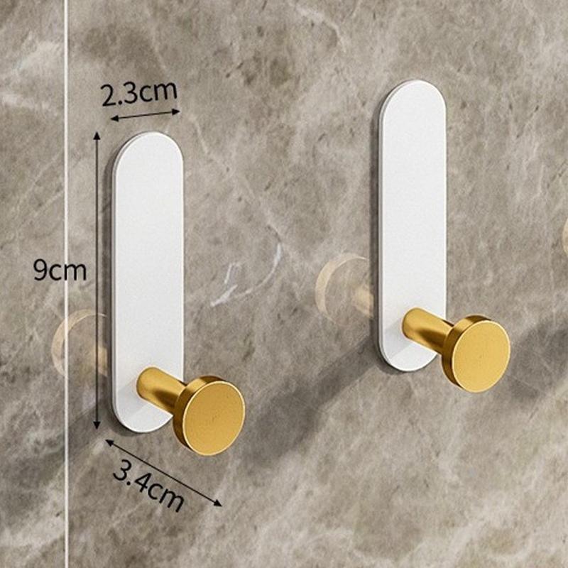 

2 шт. Космические алюминиевые крючки Настенные Сильные самоклеящиеся крючки Аксессуары для ванной и кухни Хранение одежды и ключей Дверной крючок белого золота