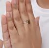 Tiger Eye Rectangular Cabochon Stacking Ring, 925 Sterling Silver, Minimalist Simple Everyday Ring, Gift for Her