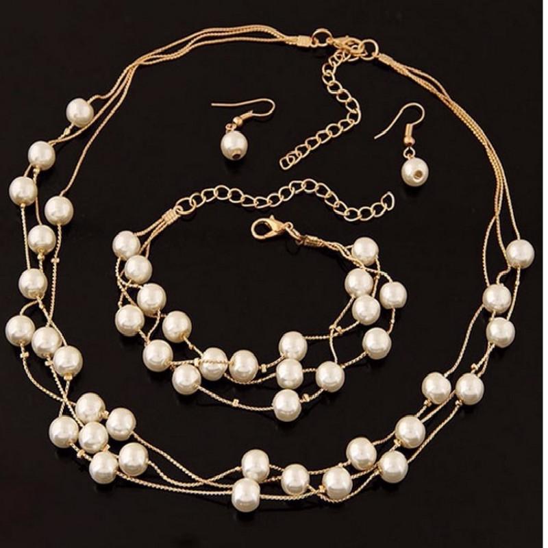 

Модный привлекательный посеребренный набор украшений для невесты: ожерелье, серьги и браслет. Свадебный набор, подарки для вечеринки. золотой