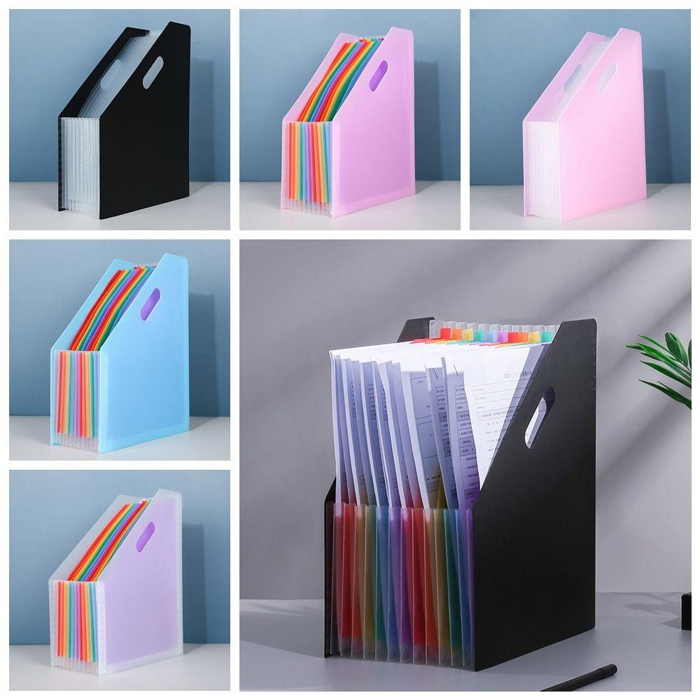 Multilayer Expanding File Folder School Office Stationery Storage Bag Slanted Vertical Organ Bag