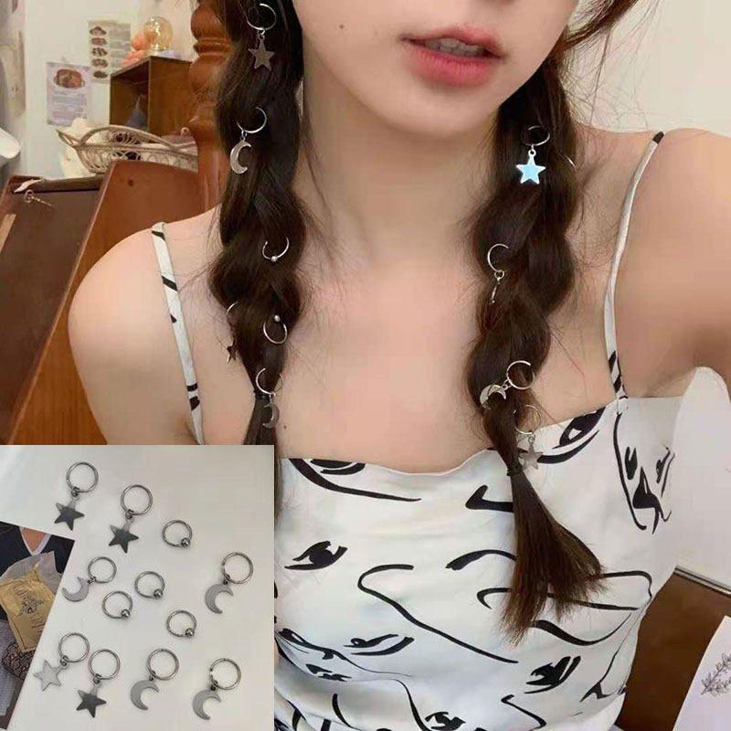European and American Personalized Small Dreadlocks Trendy Braided Hair Headdress XINGX Cross DIY Pendant Hair Accessories Barrettes Ornament Women