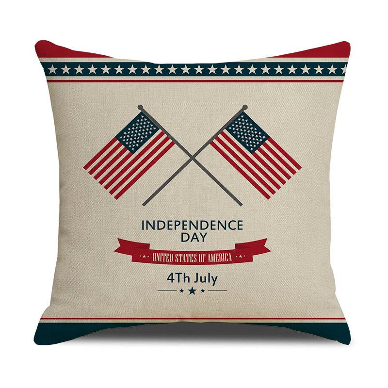 

Independence Day Pillow Cover Letter Printing Personality Breathable Linen Pillow Cover Pillow Cover Pillowcase 45 * 45Cm