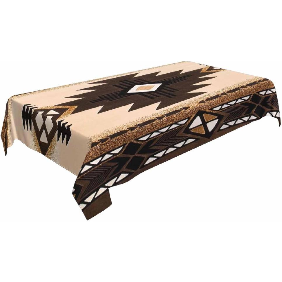 n Aztec Rectangle Tablecloth 60x84 Inch Southwestern Geometric Square Triangle Brown Dining Table Cover Deco for Kitchen Home Outdoor Party