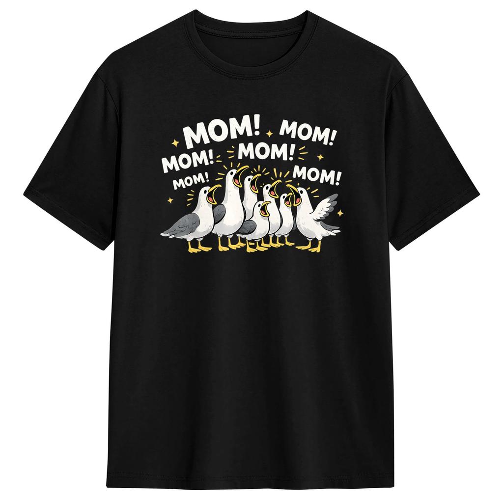 Streetwear T Shirt Mom Seagull Funny Mama Seagulls Mothers Day Humor Cotton T Shirts Hippie Tee Shirt Short Sleeve Clothing