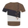Fashion Short Sleeve Shirt Round Neck Plus Size T-Shirt Geometric Splicing Printed Casual Tops For Women