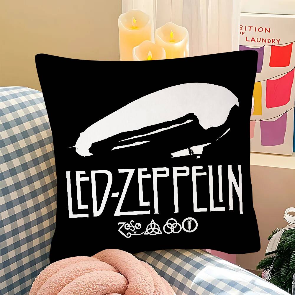 

pc Band LLed ZZeppelin Anime Pillow Case Fashion Square Pillowcase Bedroom Sofa Room Ins Decoration Leisure 40x40cm