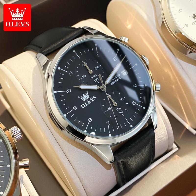 OLEVS Original Men's Watches Top Brand Chronograph Quartz Watch for Men Waterproof Luminous Date Male Wristwatch Casual Luxury