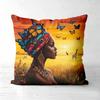 African Tribal Woman Print Throw Pillow Covers Polyester sofa decorative cushion cov Headboard Pillow (Without Pillow Core