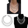Style Multilayer Steel Necklace For Men And Women With Geometric Pendant