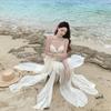 French Fairy Lotus Leaf Edge Suspender Dress Female Seaside Vacation Sexy Irregular Split Fairy Long Dress