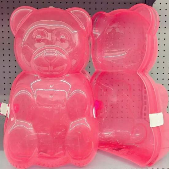 Gummy Bear Container Clear Plastic Bear Shaped Candy Holder Reusable Gift Box for Valentine's Day Party Festive Favors