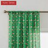 1PC Nuan Series Christmas Style Semi Blackout Curtains Santa Claus and Elk Pattern Green Curtains for Living Room Bedroom Balcony Window Home Decor
