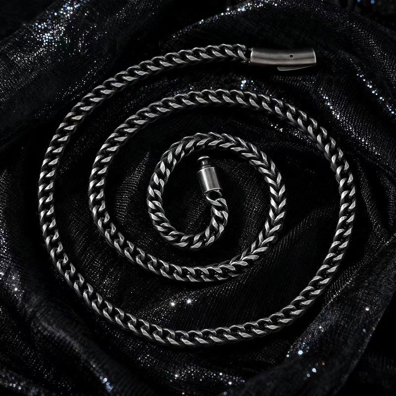 Ohrringe Edelstahl Retro Rund Schleifen Positiv Und Negativ Halskette Herren Retro Kielkette Druckknopf Armband