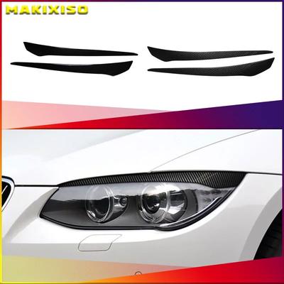 Plastik ABS Przednia Brwiowa Pokrywa Klapka Reflektora Naklejka Osłona Lampy Do BMW E92 E93 2007-2014 Błyszczący Czarny Akcesoria Samochodowe