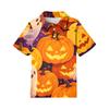 Kids Halloween Print Polo Shirt Short Sleeve Casual Top with Button Collar for Boys and Girls Comfortable Fit Lightweight Fabric