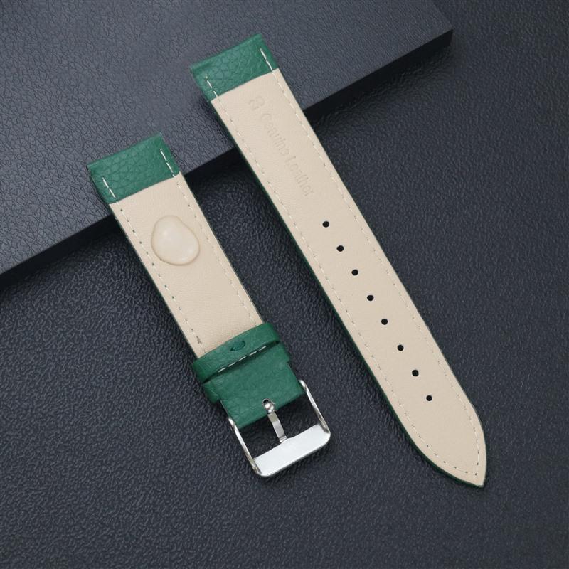 Colorful Genuine Leather Watch Strap - Soft, Waterproof & Durable with Pin Buckle, Available In 10~22mm Sizes