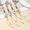 Four Gentleman Flowers Themed Ornamental Pin Secure Back Closure Traditional Asian Inspired Jewelry Accessory For Ladies