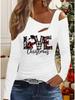 Autumn & Winter Women's New Casual  Long Sleeve Top  Christmas Pattern Ideal Halloween Christmas Gift T Shirt