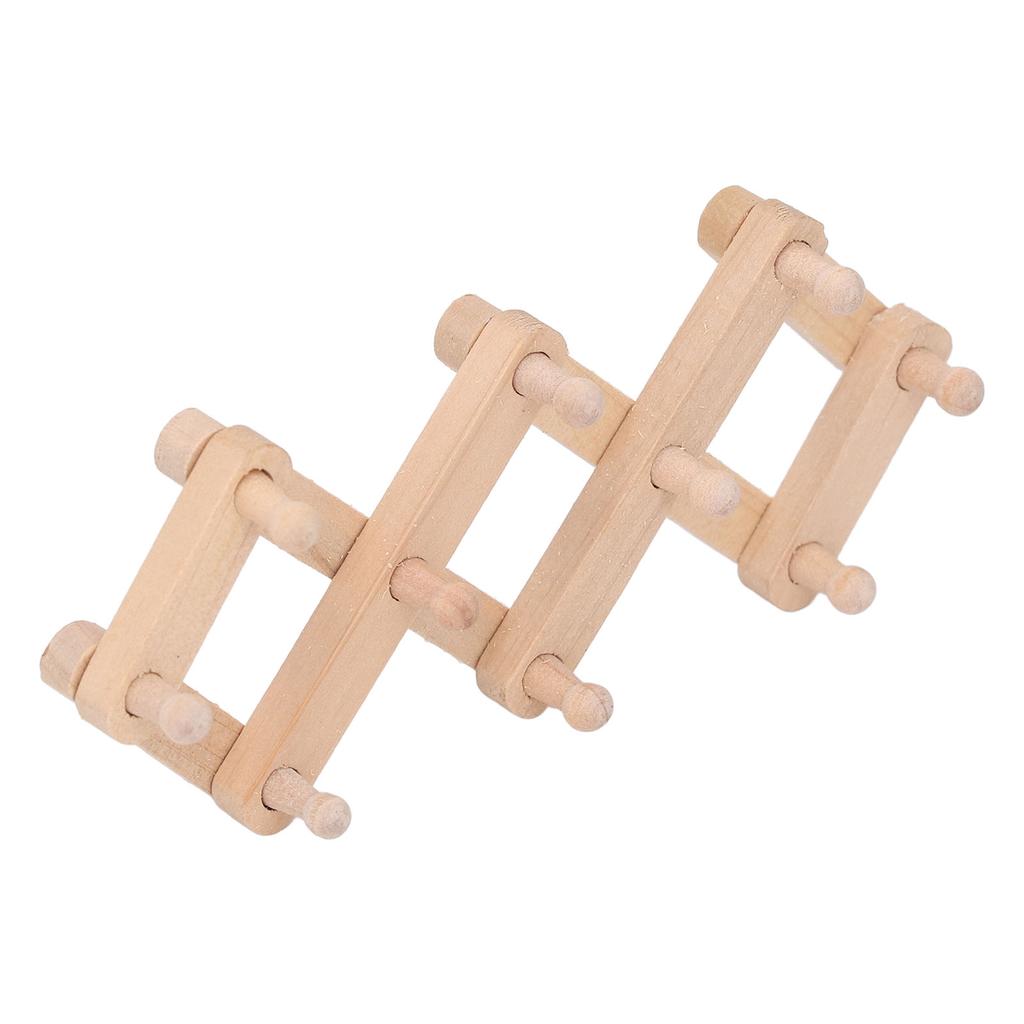 1:Miniaturowy wieszak na ubrania do domku dla lalek w skali 12 drewniany dom dla lalek rozkładany wieszak ścienny scena do powieszenia na ścianie