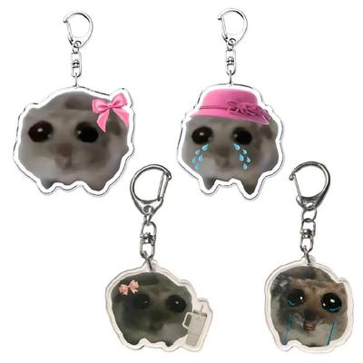 Pack of 4 Hamster Keychain Hamster Bag Pendant Backpack Pendant Acrylic Hamster Key Ornament for Animal Enthusiasts
