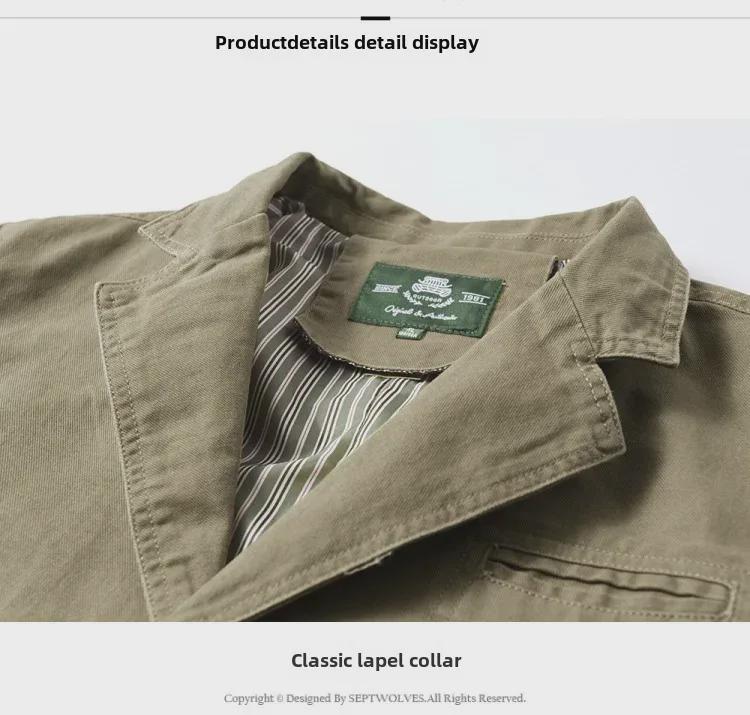 Chaqueta de Solapa de Algodón Puro para Hombre, Talla Grande, Traje Casual Versátil, Modelo 817 Primavera/Otoño 2021