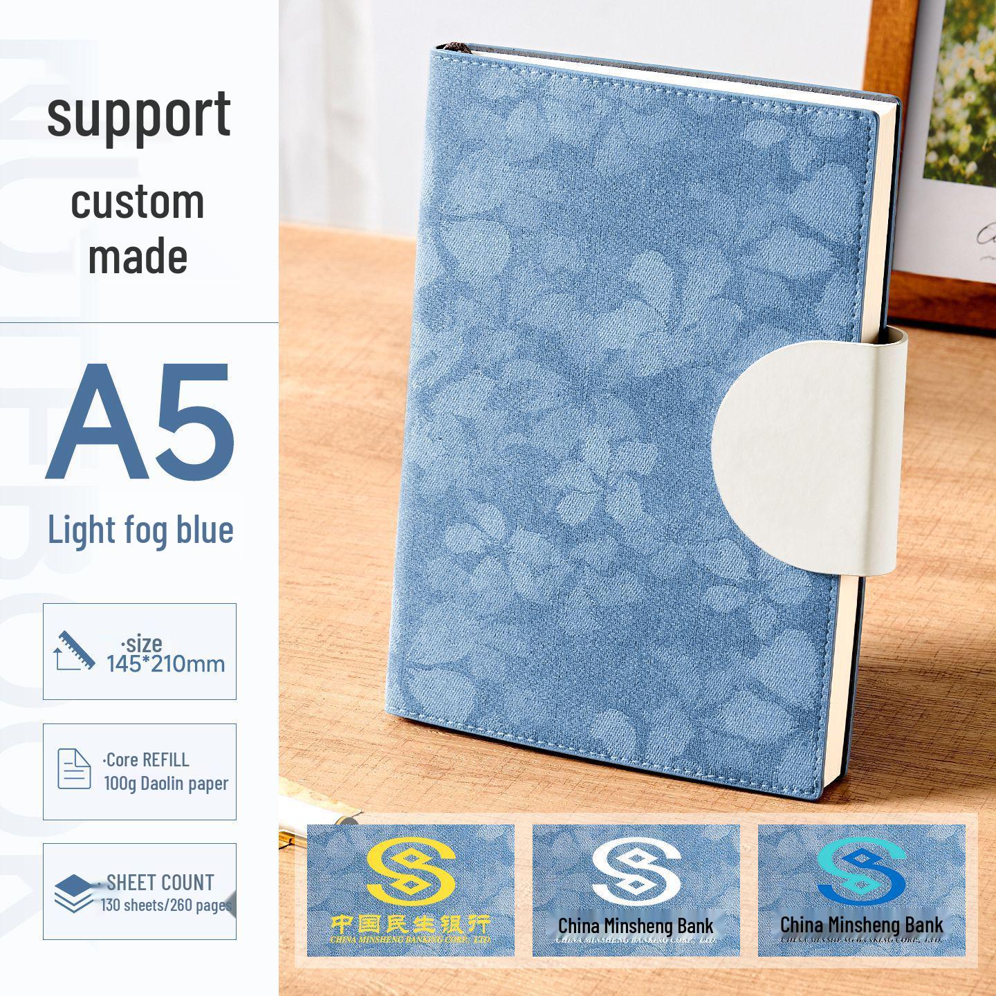 Premium Floral PU A5 Business Notebook with Custom Logo