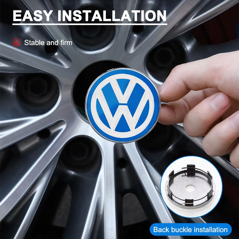 4Pcs 60MM Car Wheel Center Hub Caps Protector Badge Car Accessories For Volkswagen Polo Golf-4 5 6 7 MK5 MK6 MK7 Tiguan Passat 3B7