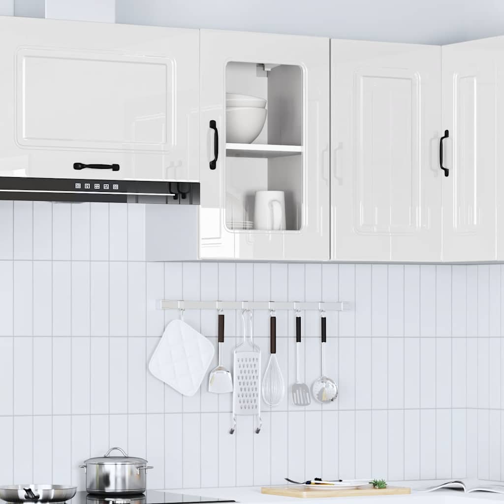 Vidaxl Kitchen Wall Cabinet with Glass Door, Kalmar, White